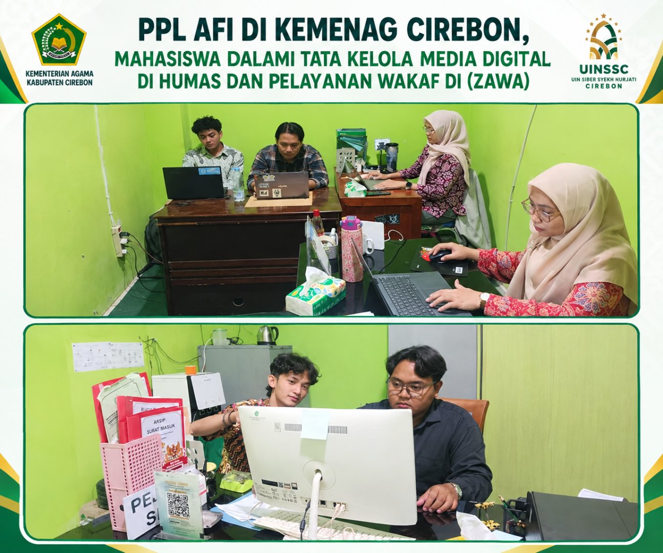 PPL AFI di Kemenag Kabupaten Cirebon, Mahasiswa Dalami Tata Kelola Media Digital dan Pelayanan Wakaf